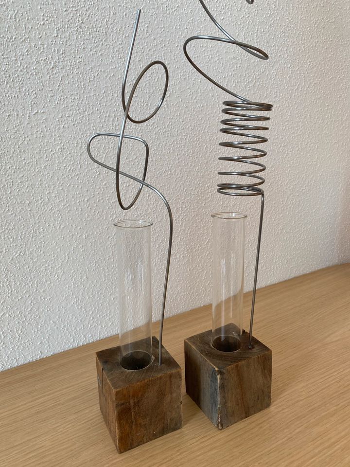 2-teiliges Vasen -Reagenzglas mit Kunstblumen in St. Ingbert
