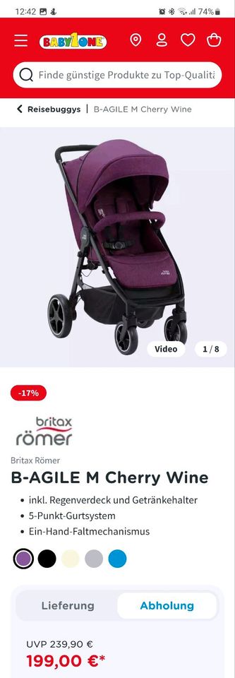 Buggy Britax Römer B-Agile Cherry in Wolmirstedt