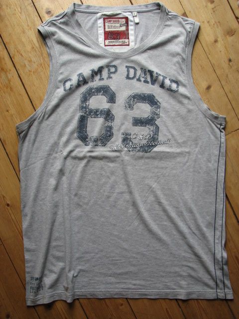 orig. Camp David Shirt - Tank L / XL grau / Applikationen - Druck in Essen