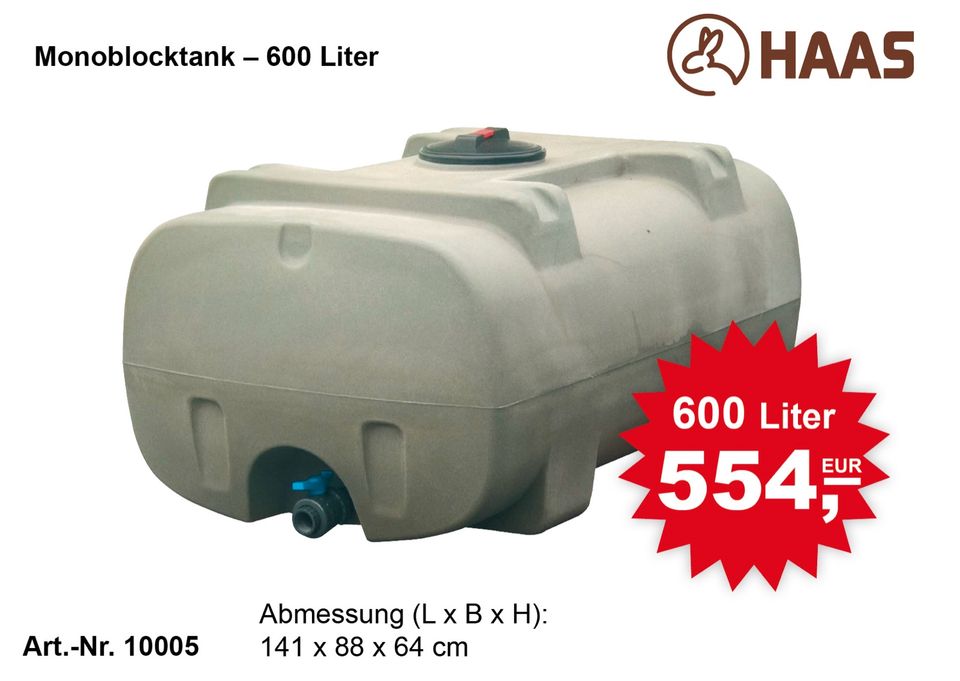 Monoblocktank 600 Liter – Wassertank für Tiere in Nümbrecht