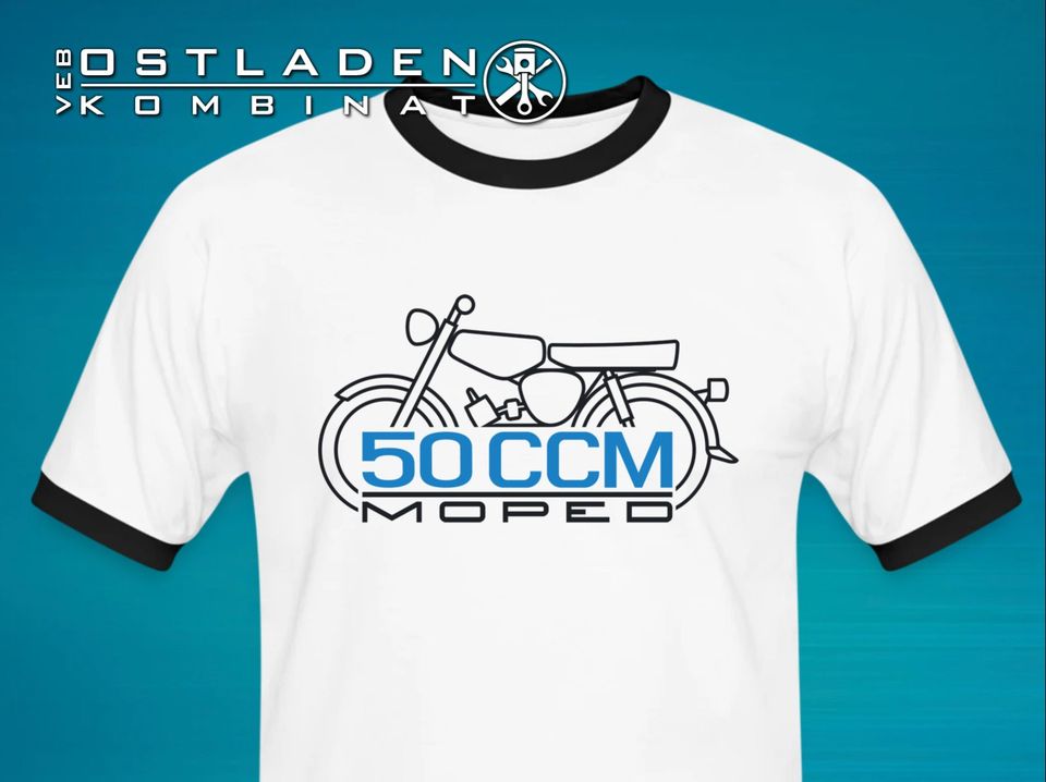 SIMSON S50 S51 MOPED 50 CCM EMBLEM SHIRT T-SHIRT © VEB OSTLADEN in Leipzig