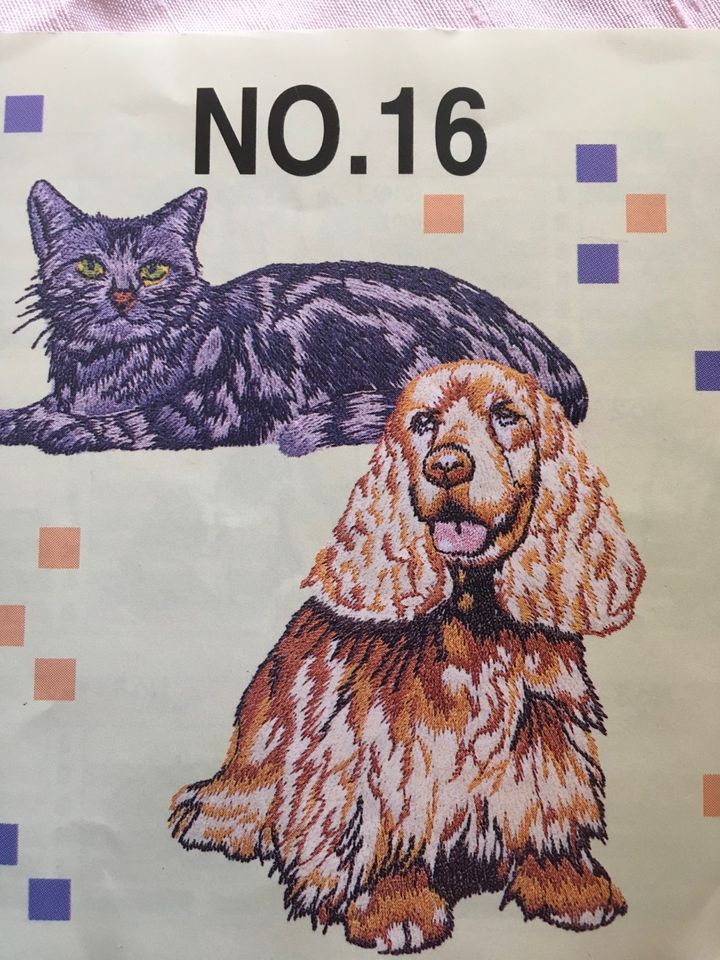 STICKKARTE für BROTHER Stickmaschine Motive Katzen Hunde in Willmering
