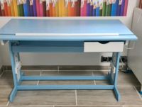 Schreibtisch höhenverstellbar Kindertisch Holz blau weiß Brandenburg - Neuenhagen Vorschau