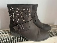 Top! Boots / Stiefeletten 38 Nieten dunkelgraubraun Bayern - Neureichenau Vorschau