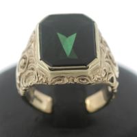 Ring 585 Gold 14 Kt Gelbgold Spinell Edelstein Muster Vintage Innenstadt - Köln Altstadt Vorschau