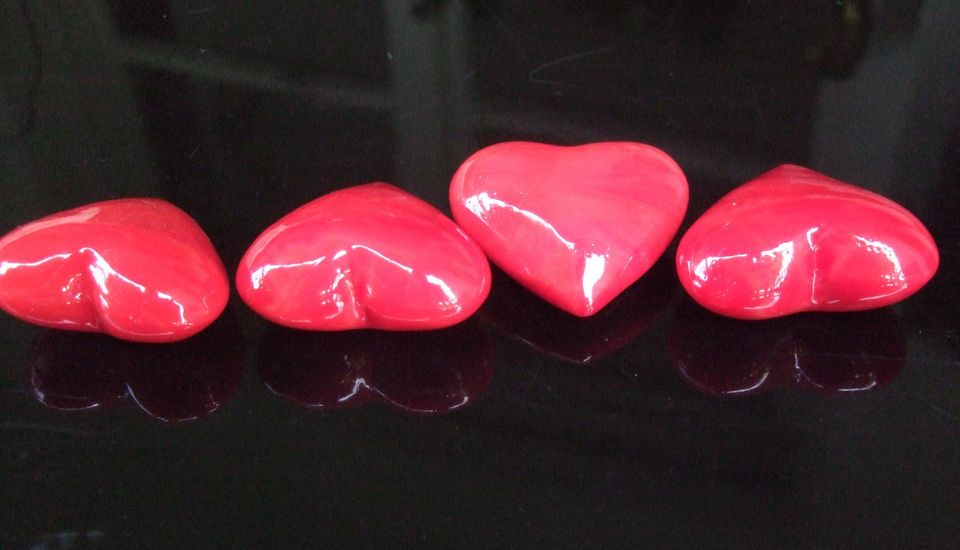 ‘Hearts of Glass‘ / 4 Stck. – Glas-Herzen 5 cm – neu in Herford