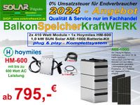 BalkonSpeicherKraftWERK 820 Wp inkl. Mikrowechselrichter HM-600 & 1 kW Stromspeicher - plug & play - Komplettsystem Brandenburg - Dannenwalde (Gumtow) Vorschau