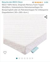Memory Foam Topper 90x200cm, Viskoelastische Matratzenauflagen Rehburg-Loccum - Winzlar Vorschau