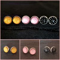 3er Set Ohrstecker silber Punkte Polka Dots orange rosa schwarz Schwerin - Altstadt Vorschau