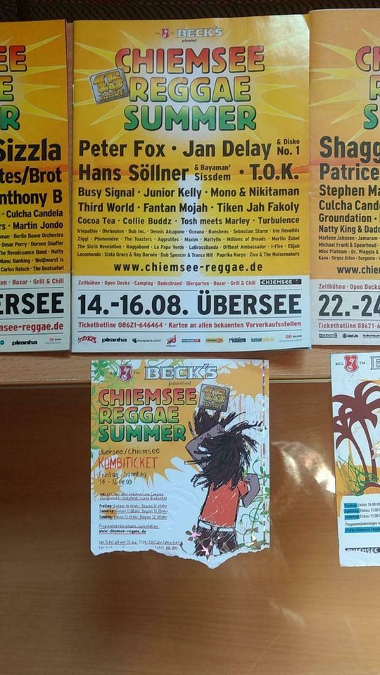 Chiemsee Reggae Summer Festival-/Programmhefte & Eintrittskarten in Rohrdorf