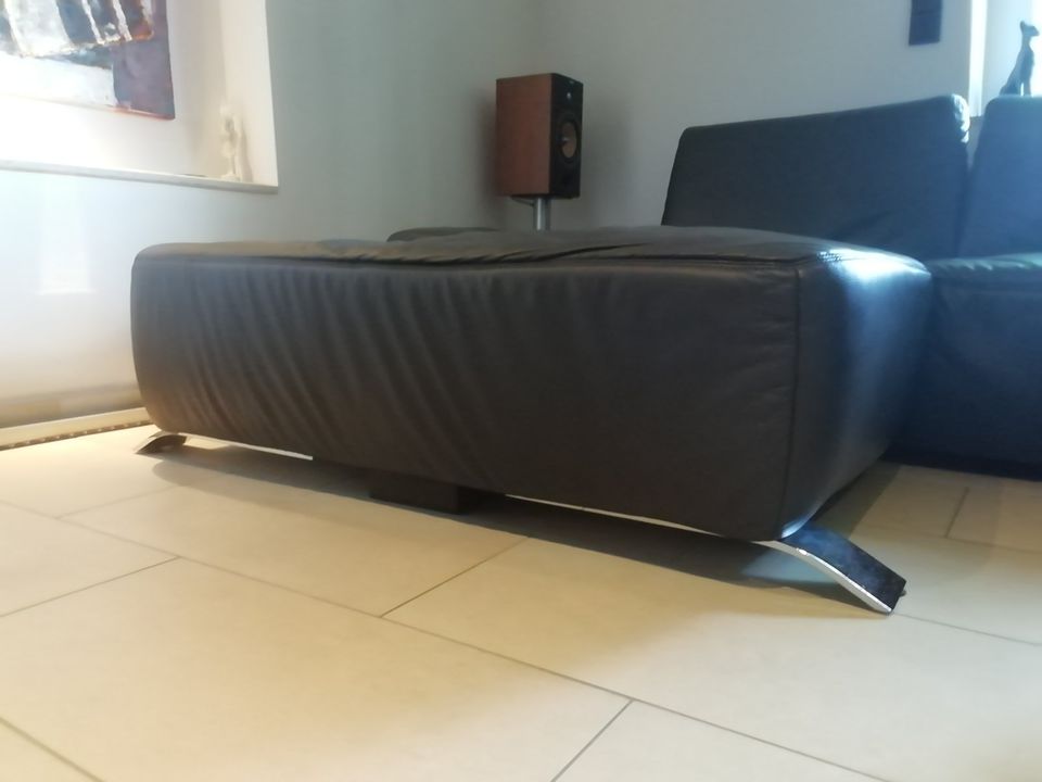 Hummel Eck Sofa Couch Sitzgarnitur Recamiere Leder dunkel braun in Gütersloh