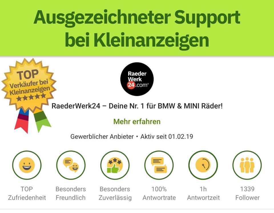 BMW X1 F48 X2 F39 Winterräder 17 Zoll Winterreifen DOT: 3123 Y574 in Münsingen