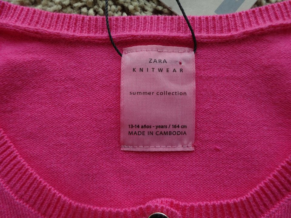 ZARA Strickcardigan, Strickweste, Cardigan, pink, 164, neu mit Et in Würzburg