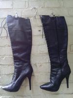 ZARA COLLECTION OVER KNEE STIEFEL, LEDER, GESCHNÜRT Düsseldorf - Heerdt Vorschau
