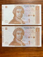 Kroatien 2x 1 Dinar 1991 UNC Geldschein Banknote Rheinland-Pfalz - Frankenthal (Pfalz) Vorschau