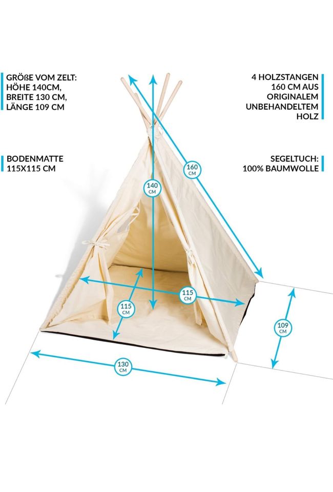 Tipi Zelt für Kinder in Flieden