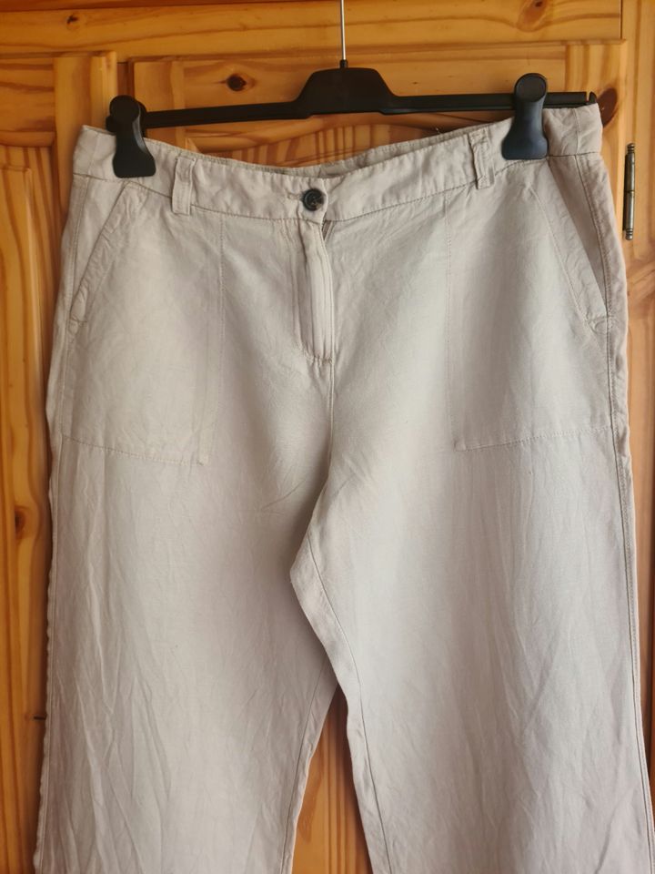 Leinenhose von C&A, beige, Gr. 44, 100% Leinen, neu in Bremen