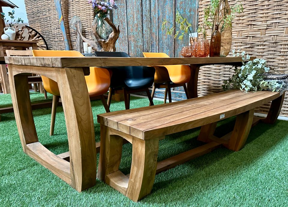 250 cm Gartentisch Teakholz NEU Teak Holz Massiv Gartenmöbel Garten Möbel Echtholz Tisch Outdoor Table Tuin Braun Oval Recheckig in Wermelskirchen