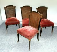4 Stück antike Stühle Holzstühle Flechtwerk Samt Nordrhein-Westfalen - Würselen Vorschau