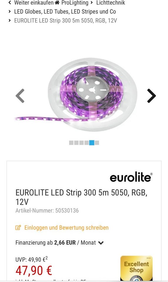 2 ST LED Strip 300 - 5 Meter 5050 RGB 12V  - Original Verpackung in Asperg