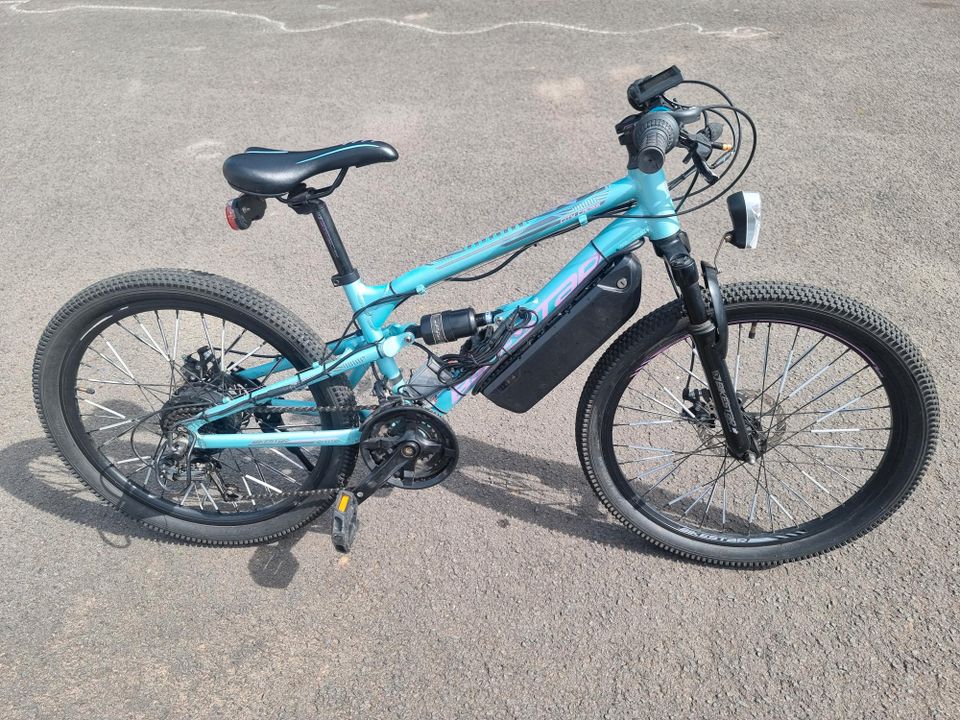 24 Zoll Fully MTB E-Bike Umbau Bikestar in Feldatal