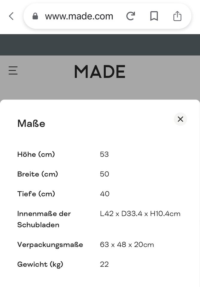 Verkaufe ❤️ Nachttisch von Made „Elona“ NEU in Berlin