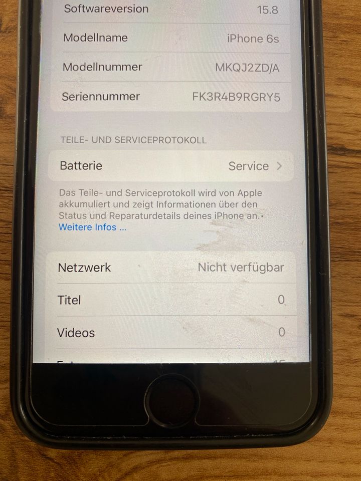 Apple iPhone 6s 16 GB Graphite mit Hülle und Glas in Erkelenz