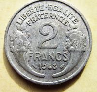 Gut erhaltene Münze 2 francs 1947-- Aluminium Nordrhein-Westfalen - Neukirchen-Vluyn Vorschau