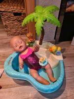 Babyborn Puppe mit Badeanzug und Pool mit Palme Nordrhein-Westfalen - Altenbeken Vorschau