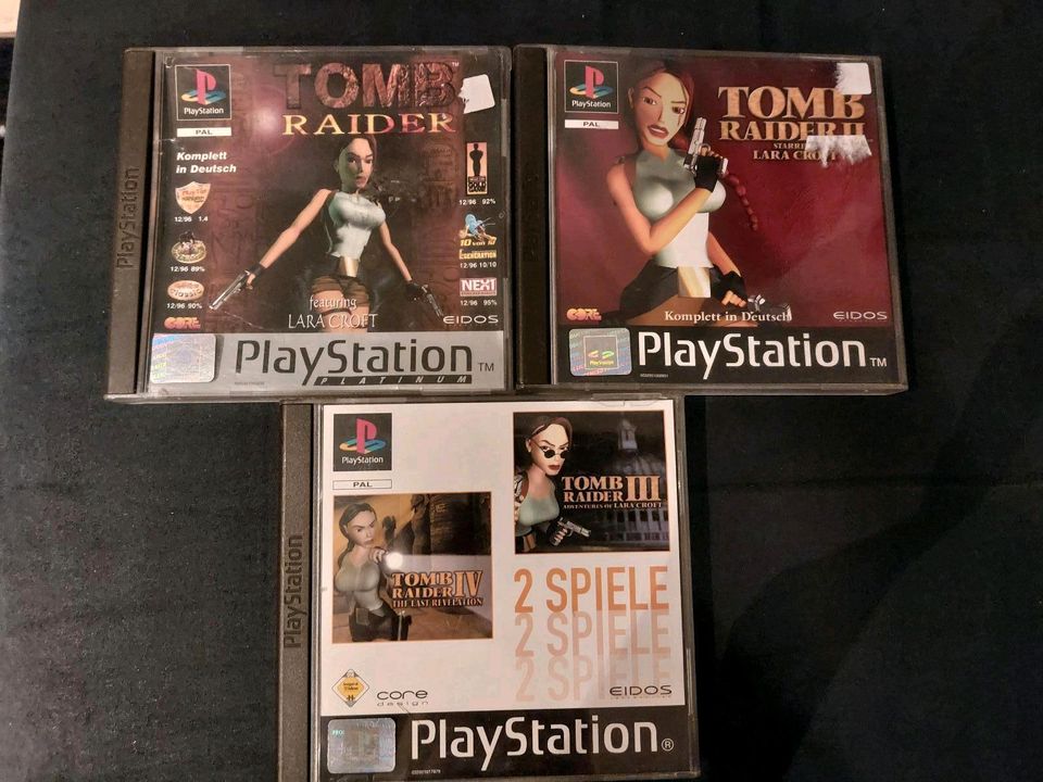 Tomb Raider 1 2 3 4 PS1 Playstation PSX PsOne in Iphofen