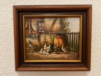 Gemälde Öl auf Holz Hühner signiert H. Hoppe Hessen - Waldeck Vorschau