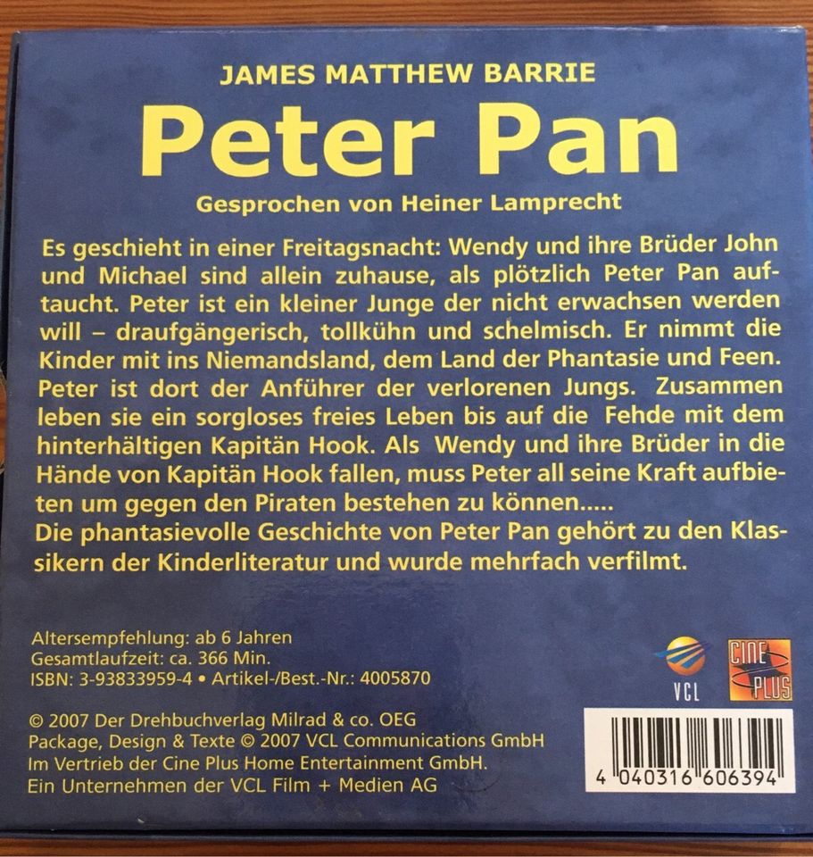 Peter Pan Hörbuch neu* Heiner lamprecht in Ahnatal