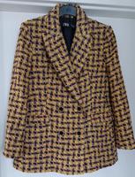 Zara doppelreihiger Blazer kariert gelb/braun Berlin - Biesdorf Vorschau