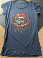 Damen T-Shirt gr 38 blau Kussmund Totenkopf Bayern - Rotthalmünster Vorschau