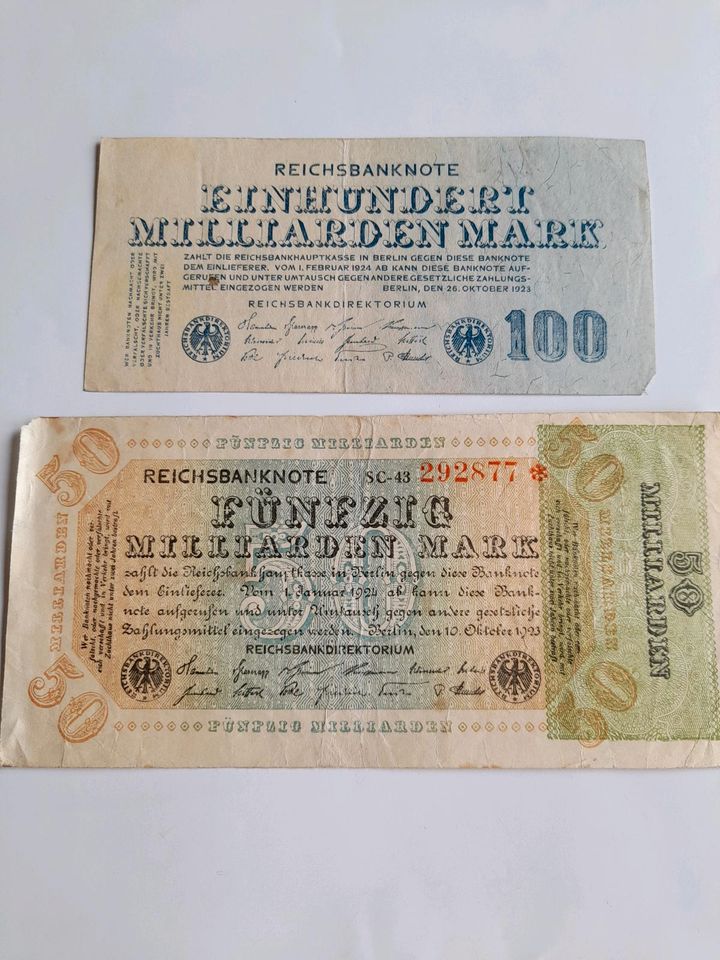 Reichsbanknoten von 1923 in Teutschenthal