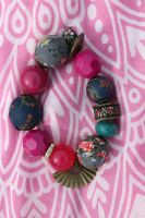 Zauberhaftes Ethno Boho Armband Perlen Charms Hippie blau rosa Nordrhein-Westfalen - Gelsenkirchen Vorschau