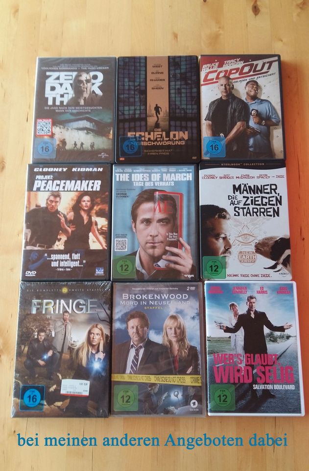 DVD-Paket: Actionfilme, Thriller, Project Peacemaker, Zero dark.. in Reichenberg