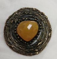 Brosche-Einzelstück-Handarbeit-Bronze m. Butterscotch Amber Koblenz - Altstadt Vorschau