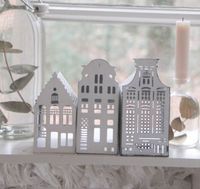 ❄️Lichthaus Haus Metall Windlicht weiß vintage shabby Landhaus ❄️ Sachsen - Löbau Vorschau