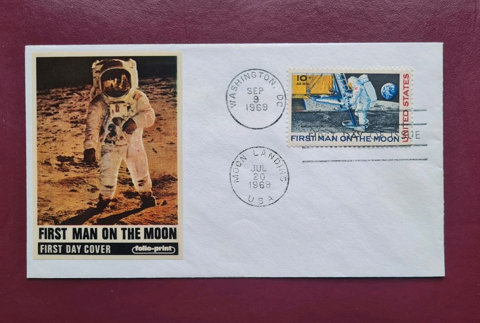 FIRST MAN ON THE MOON Ersttagsbrief USA 1969 Mondlandung in Berlin