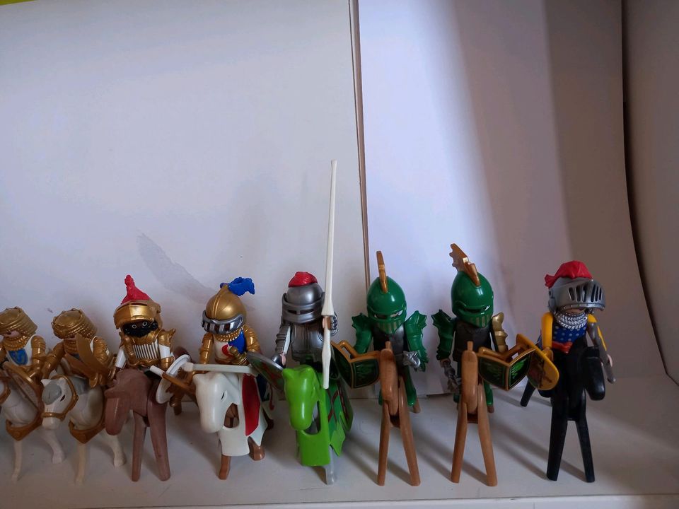 Playmobil 12 verschiedene  Ritter mit Pferden in Gladenbach