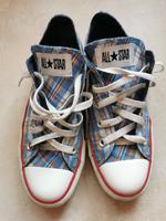 Chucks Converse Gr 36,5 kariert blau mit zartem orange beige Nordrhein-Westfalen - Burbach Vorschau