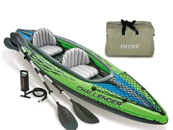 Intex 68306 Kajak Challenger K2 Set Schlauchboot Paddelboot + Alu in Recklinghausen