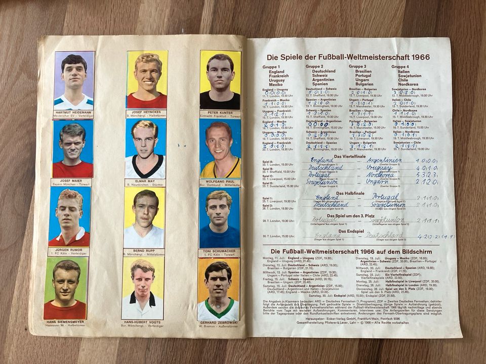 Seltenes Sammelalbum, Fußballweltmeisterschaft 1966 in Dornum