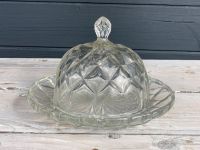 Alte Glasbutterdose mit Glasglocke Schliff vintage Nordrhein-Westfalen - Petershagen Vorschau