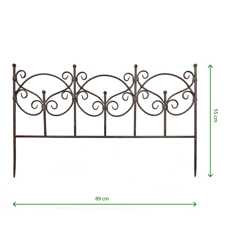 Beetzaun "Sanola" aus Metall dunkelbraun patiniert H:55cm  L:89cm in Eime