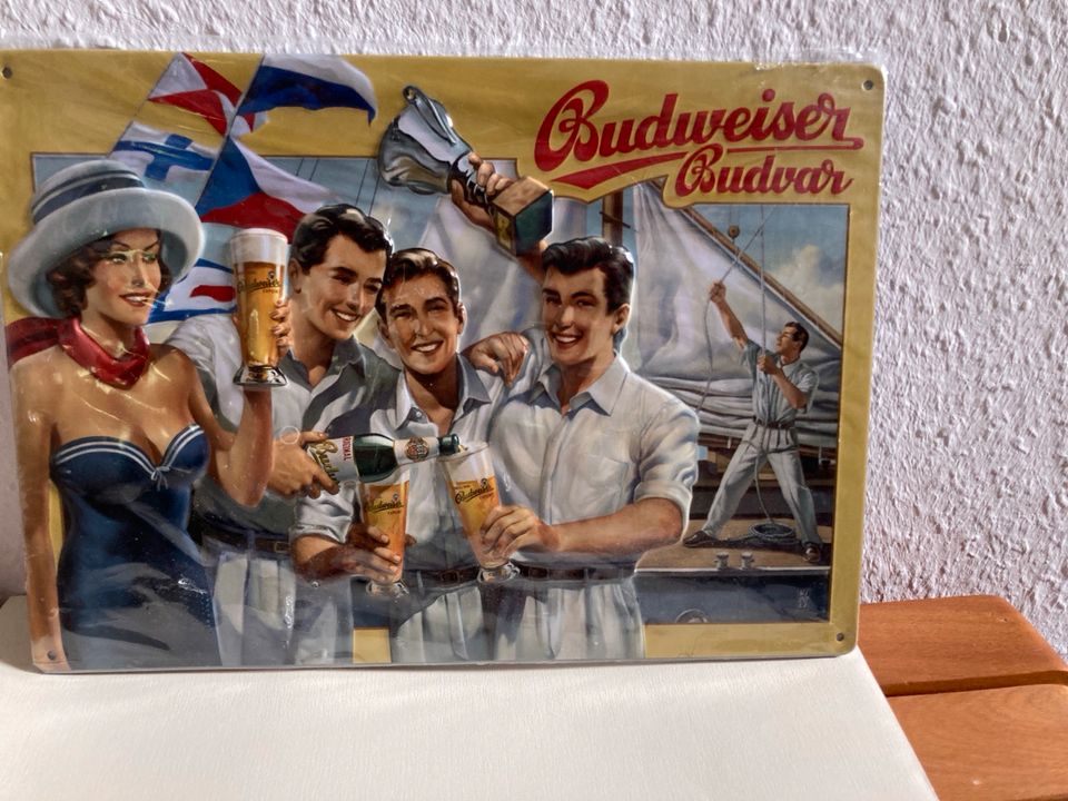 Budweiser Bier exklusives Nostalgieschild, Blechschild Neu in Göttingen