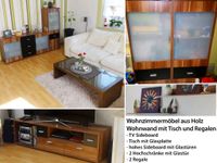 Wohnzimmermöbel Holz Nussbaum Wohnwand Tisch TV Sideboard, Regale Brandenburg - Potsdam Vorschau