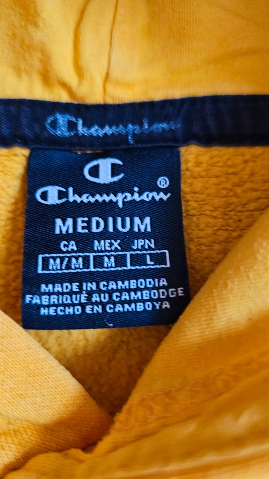 Kaputzenpullover Hoodie gelb Champion Gr. M in Chemnitz