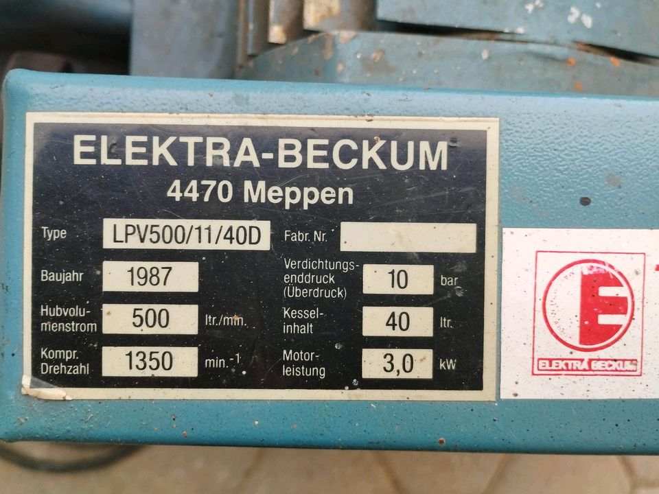 Kompressor Elektra Beckum Druckluft in Donaustauf
